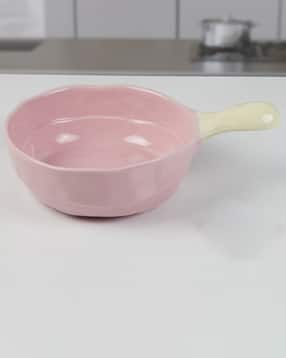 Round Ceramic Serving Bowl with Handle 