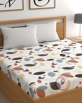 chhavi india 210 TC Leaf Print King Bedsheet with Pillow Covers-picture-16