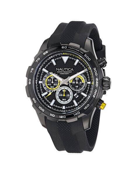 NAUTICA Men Analogue Watch with Leather Strap-NAPNSF306