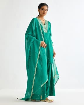 ancestry Women Embellished Dupatta with Tassels-picture-51