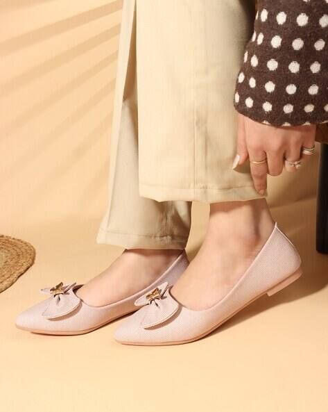 Carlton London Women Ballerinas with Bow Accent