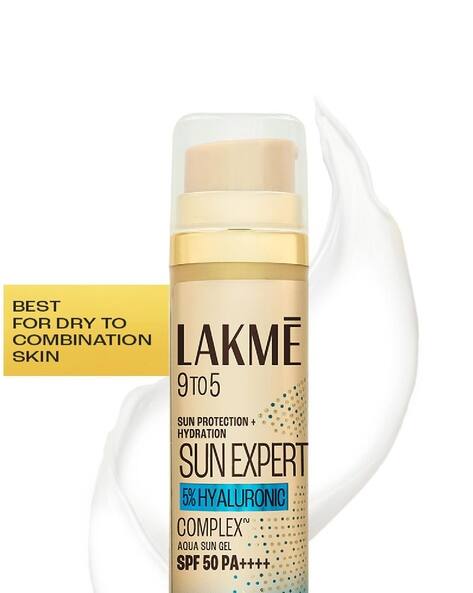 LAKME 5 Percent Hyaluronic Water-Light Sunscreen Gel Spf 50 Pa++++ for Oily Skin Plump & Hydrated Skin (56 G)