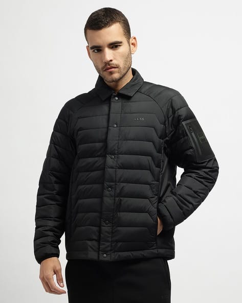 Buy BOSS Down-Filled Hooded Puffer Jacket Black Color Men AJIO