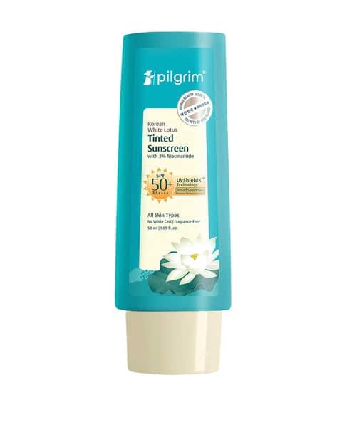 Pilgrim Korean White Lotus Tinted Sunscreen Spf 50+ Pa++++ With 3 Niacinamide