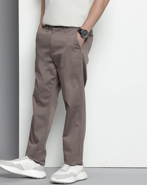The Indian Garage Co Men Regular Fit Flat-Front Trousers