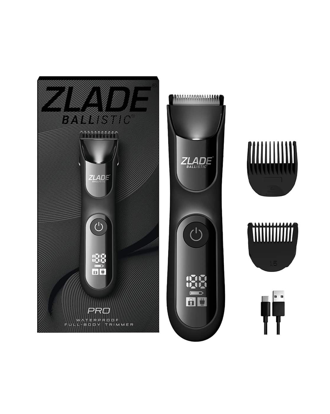 Zlade Ballistic Pro Full-Body Manscaping Trimmer with Waterproof Ceramic Blades (multi)