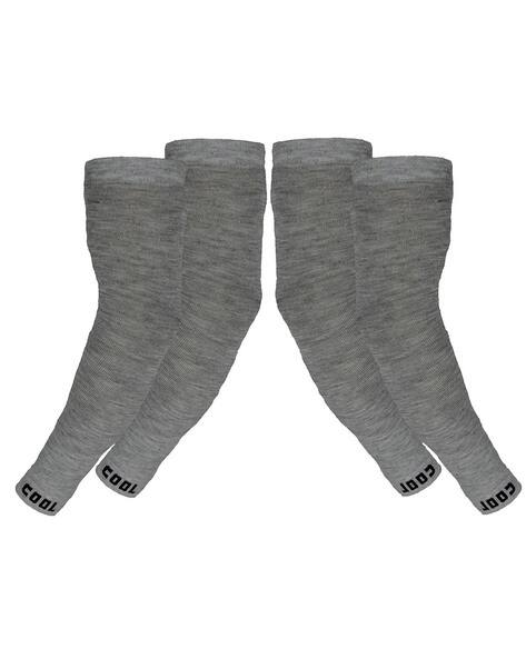 Aashirwad Crafts Men Pack of 2 Typographic Print Compression Sleeve Gloves