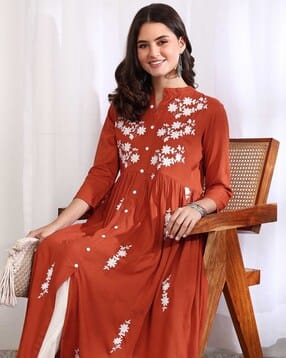 bikasaab Women Embroidery Flared Kurta-picture-40