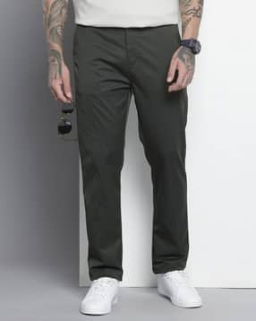 the indian garage co Men Regular Fit Flat-Front Trousers-picture-10