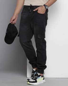 Men Mid-Rise Denim Jogger Jeans-image-44