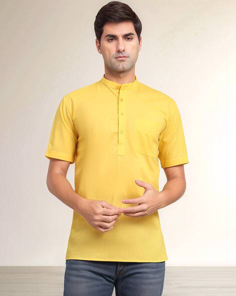 SKAVIJ Men Relaxed Fit Hip Length Short Kurta