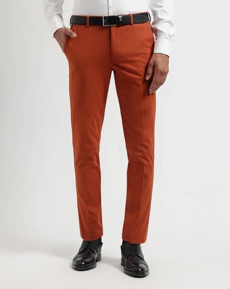 Slim Fit Flat-Front Trousers