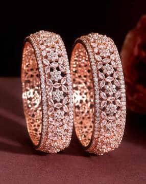 rubans Women 22K Gold-Plated CZ Dual-Tone Handcrafted Bangles-picture-21