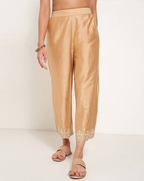 rangmanch by pantaloons Women Embroidered Pant with Scallop-Hem-picture-11