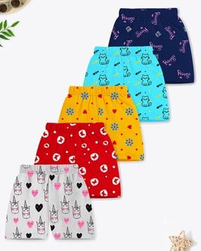 trampoline Girls Pack of 5 Graphic Print Regular Fit Shorts-picture-26