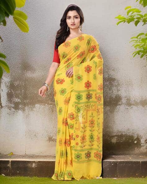 Indie Picks Women Floral Printed Saree With Blouse