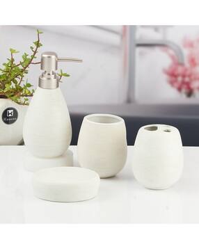 Set of 4 Ceramic Bathroom Accessories