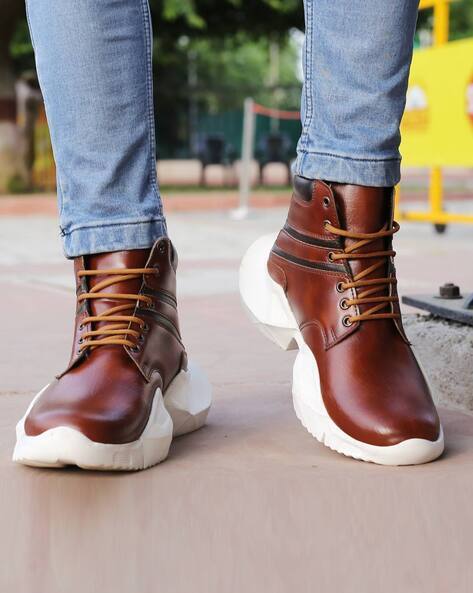 BXXY Men Elevator Sneaker Lace-up Boots