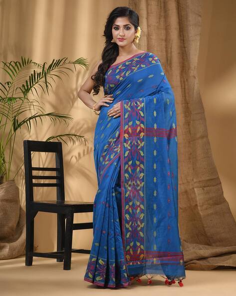 Indie Picks Navratri Design Cotton Silk Blend Saree With Blouse Piece Saree
