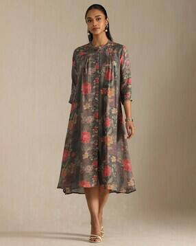 Women Printed A-Line Dress -image-33