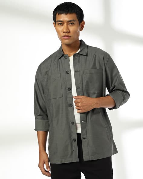 Men Regular Fit Shacket - Main Image
