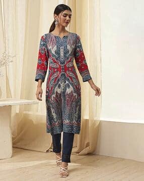 biba Women Printed Straight Kurta-picture-25
