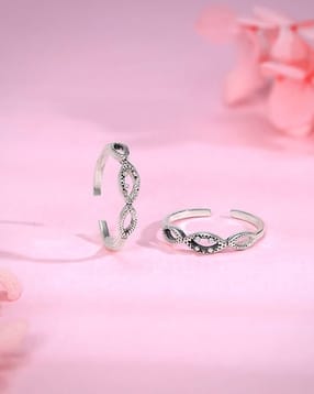 giva Women Sterling Silver Gurbani Adjustable Toe Rings-picture-51