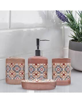 Set of 4 Ceramic Bathroom Accessories