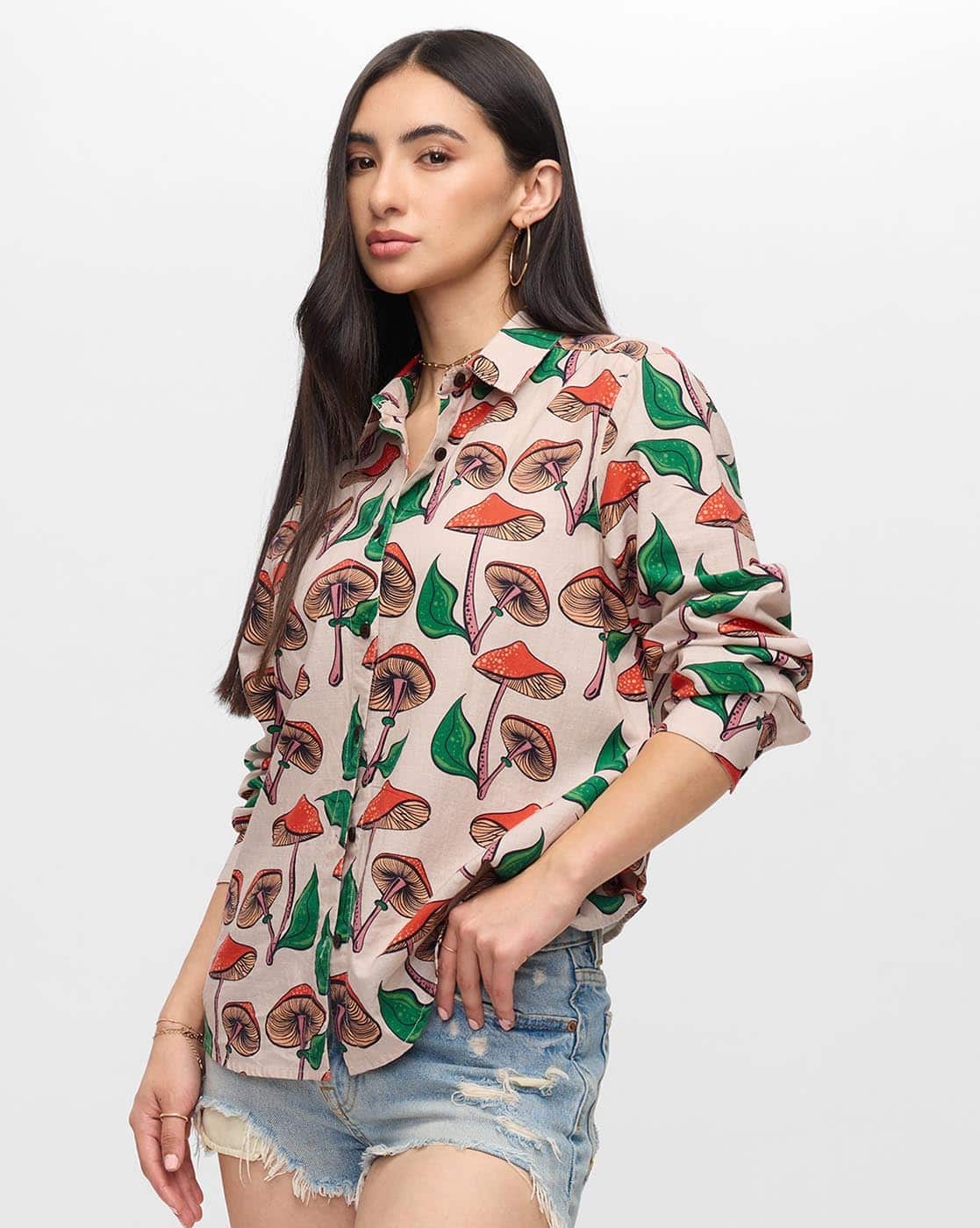 THE SOULED STORE TSS Originals Mushrooms|The Souled Store  - Women Printed Regular Fit Shirt