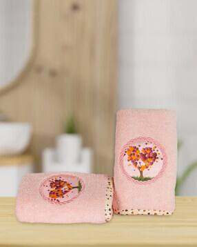 rangoli Set of 2 Printed Towels with Contrast Border-picture-28