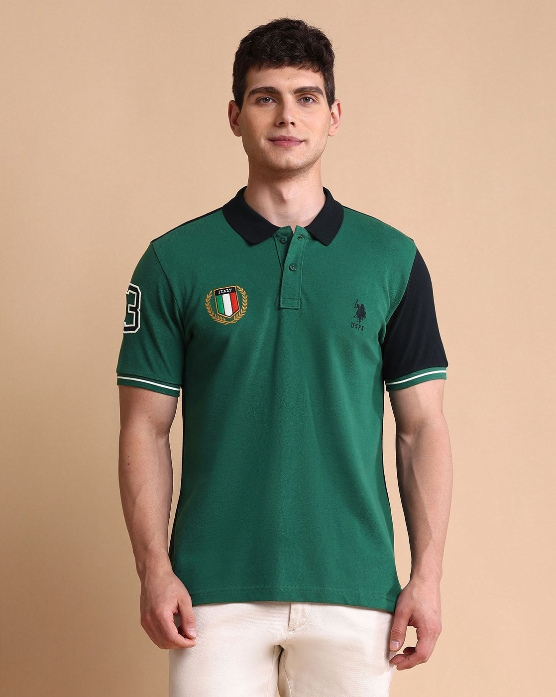 Men Logo Print Slim Fit Crew-Neck T-shirt