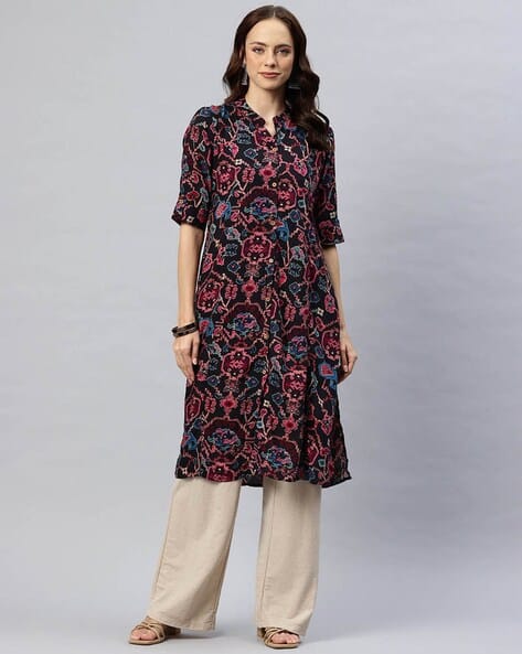 One Femme Women Printed A-Line Kurta