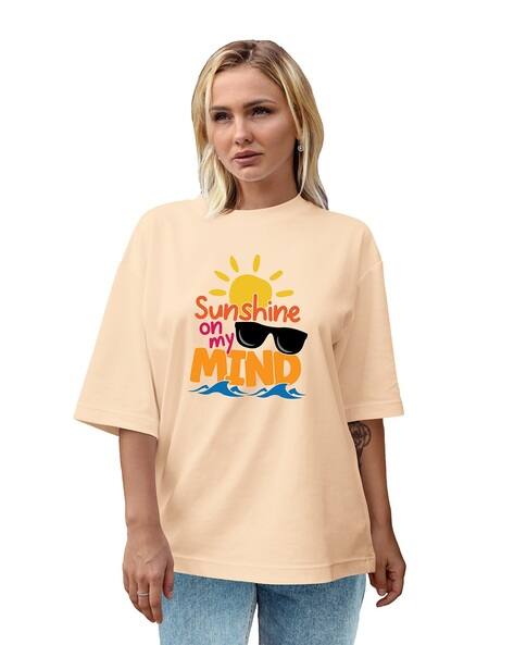 BuyThatTrendz Women Typographic Print Oversized Fit T-Shirt