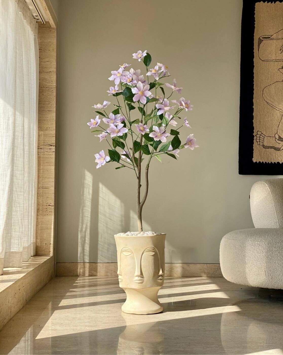 Living Flower リビングフラワ　20本 Buy Mason Home Artificial Clematis Plant | Lavender & Green Color