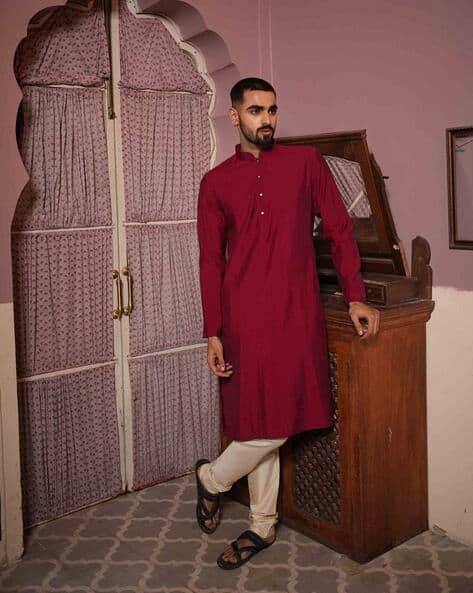 Men Regular Fit Long Kurta