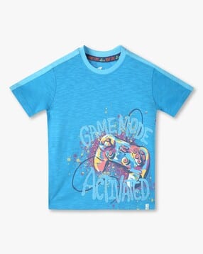 Boys Graphic Print Regular Fit Crew-Neck T-Shirt