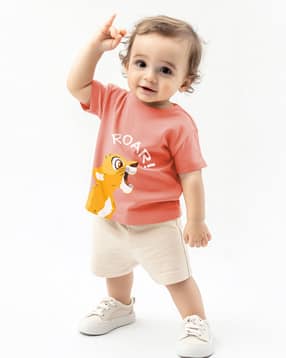 Animal Print T-Shirt with Short Sleeves-image-34