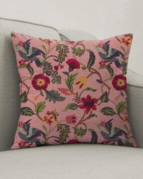 Pack of 2 Floral Print Square Cushion Covers-image-1