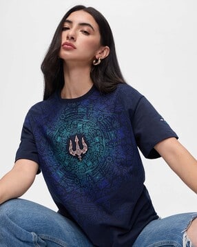 the souled store Women Embroidery Loose Fit T-Shirt -picture-14