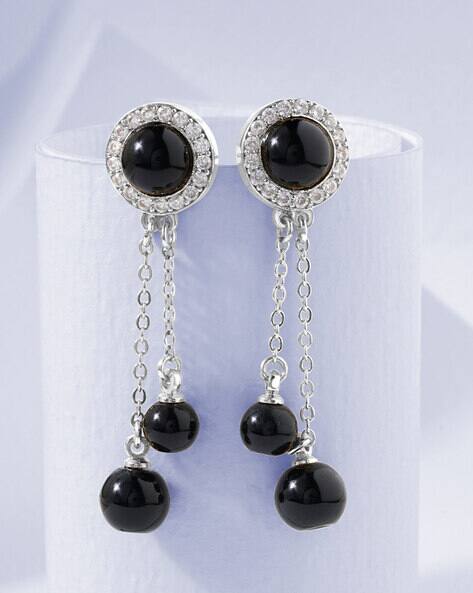 Minutiae Silver-Plated Tasseled Drop Earrings
