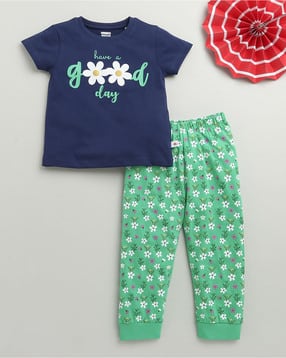 bumzee Girls Graphic T-Shirt & Pyjamas Set-picture-41