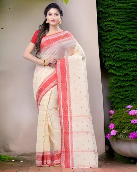 Indie Picks Aam Kalka Design Handloom Saree without Blouse Piece