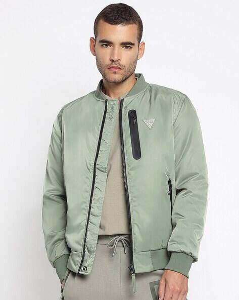 Bomber Jacket Guess Men's Wool Coat Men Zip-Front Regular Fit