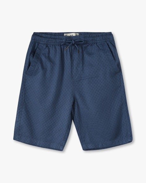 Boys Patterned Slim Fit Cotton Shorts