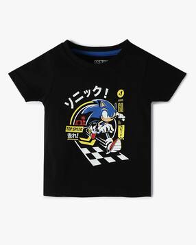 inf frendz Boys Sonic Print Regular Fit Crew-Neck T-Shirt-picture-12