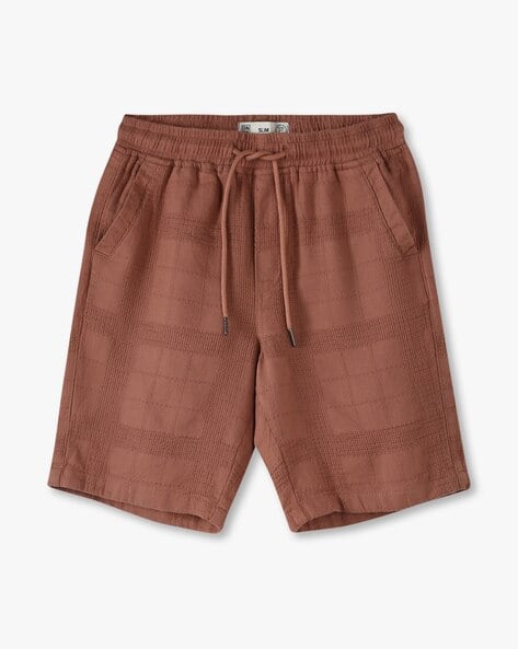 Buy Chocolate Brown Shorts 3/4ths for Boys by YB DNMX Online - Main Image