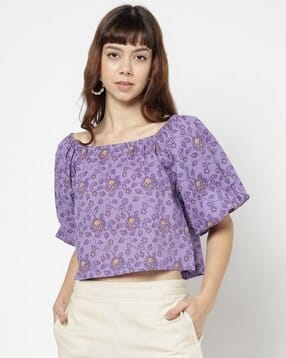 yousta Women Floral Print Relaxed Fit Crop Top-picture-52