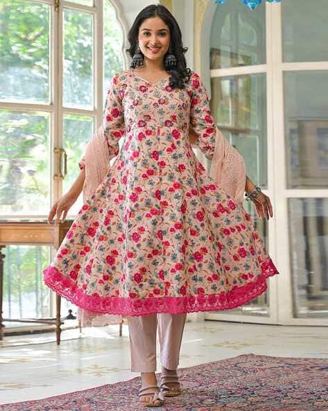 Pink Peachmode Anarkali Gowns Buy Pink Kurta Suit Sets For Women