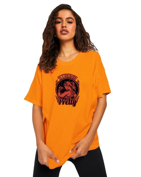 BuyThatTrendz Women Oversized Fit Graphic T-Shirt