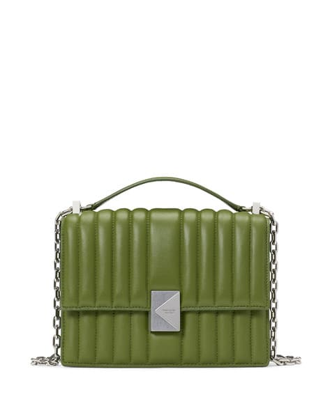 Deco Quilted Chain Leather Shoulder Bag